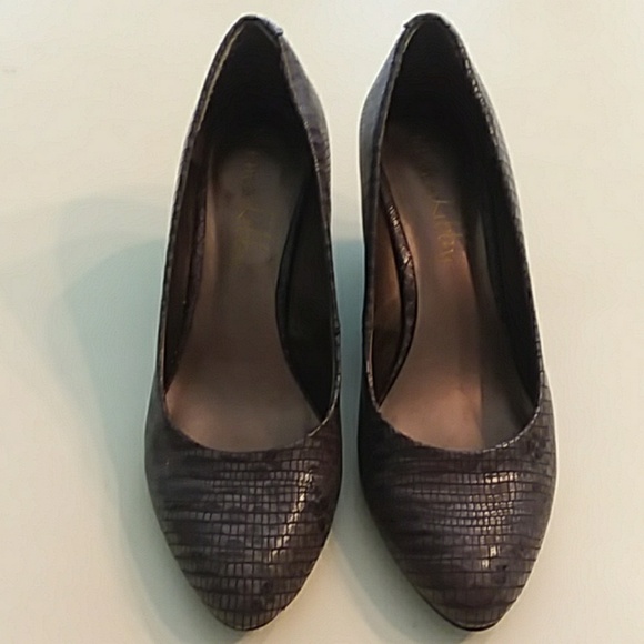 Sam & Libby 7.5 Gray brown wedges shoes - Picture 2 of 7